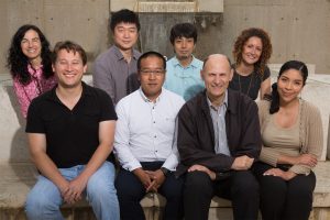 From left (back): Concepcion Rodriguez Esteban, Jun Wu, Keiichiro Suzuki, Paloma Martinez Redondo (front): Maxim Shokhirev, Yuta Takahashi, Juan Carlos Izpisua Belmonte, Reyna Hernandez-Benitez