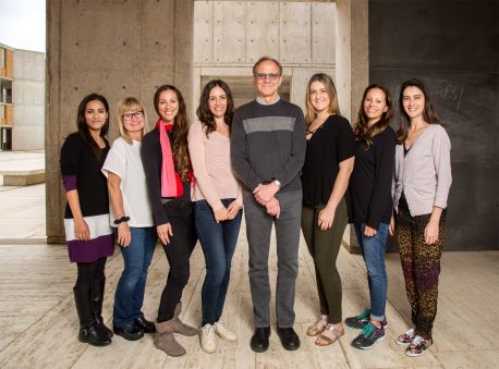 From left: Krishna Vadodaria, Lynne Moore, Carol Marchetto, Arianna Mei, Fred H. Gage, Callie Fredlender, Ruth Keithley, Ana Diniz Mendes.