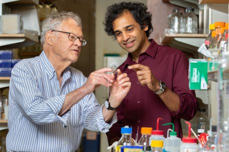 From left: Charles Stevens and Shyam Srinivasan