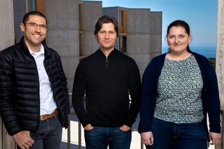 From left: Dario Oliveira Passos, Dmitry Lyumkis and Ilona K. Jóźwik