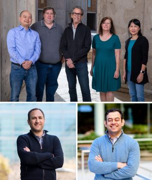 Top from left: Ye Zheng, Michael Downes, Ronald Evans, Annette Akins and Yuqiong Liang Bottom from left: Alex Marson and Sagar Bapat