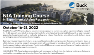 Training opportunity in Experimental Aging – Application deadline: August 1 2022