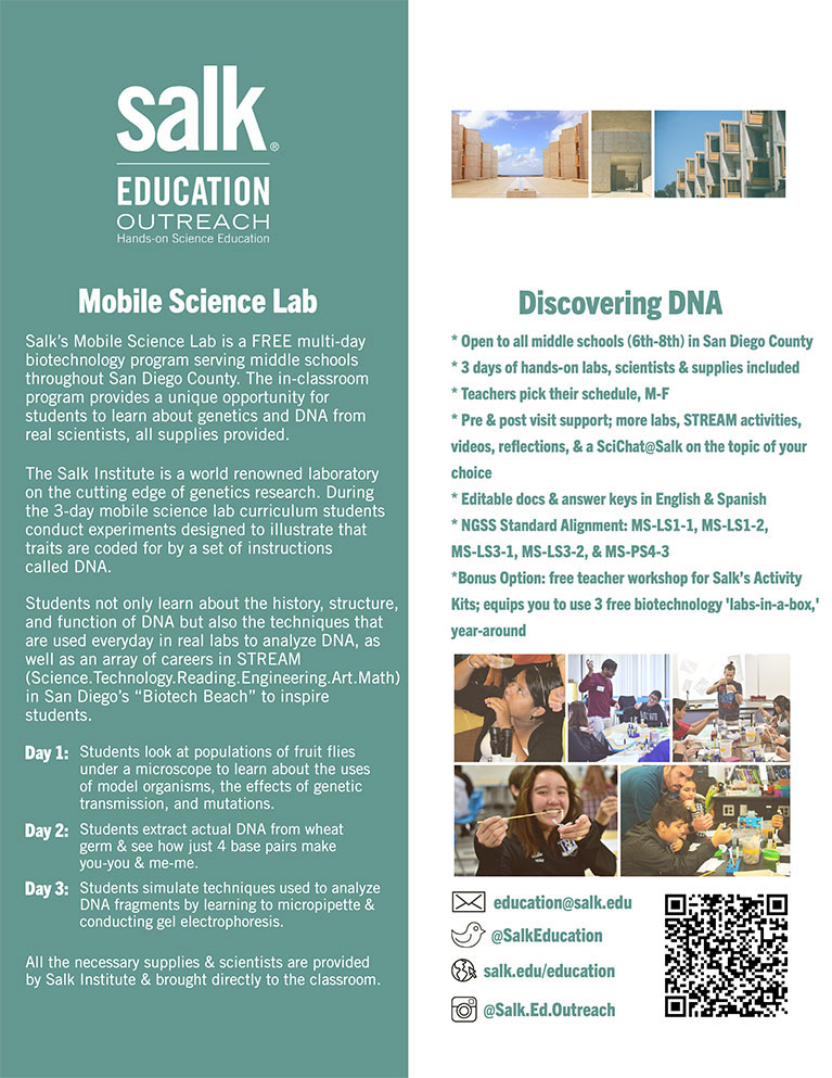 Salk Mobile Science Lab Flyer