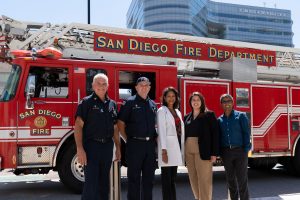  From left: David Picone, Kyle O’Neill, Pam Taub, Emily Manoogian, and Satchidananda Panda. 