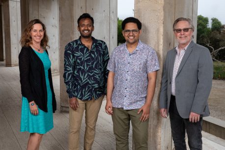 From left: Susan Kaech, Karthik Varanasi, Kailash Chandra Mangalhara, and Gerald Shadel.