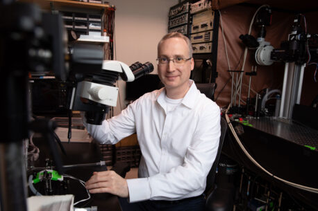 Axel Nimmerjahn helped develop a new technology for imaging cells, called visible-spectrum antigen-stabilizable fluorescent nanobodies, which provides a versatile platform for imaging and studying cellular processes in living systems.